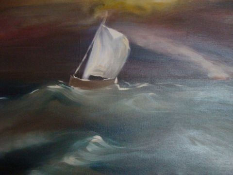 L'artiste Francoise Caput - Tempete sur la mer