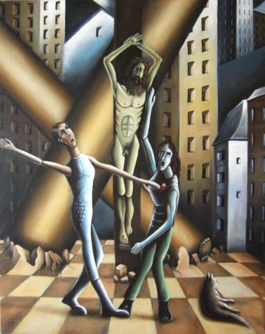 Crucifixion - Peinture - Lionel Le Jeune