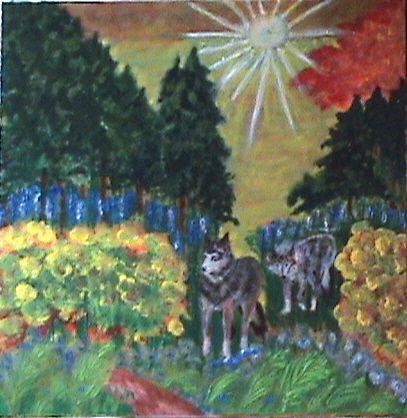 les loups - Peinture - dess1160