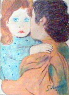 la mere et l'enfant - Peinture - dess1160 la mere et l'enfant - Peinture - dess1160