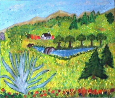 la maison au figuier - Peinture - dess1160 la maison au figuier - Peinture - dess1160