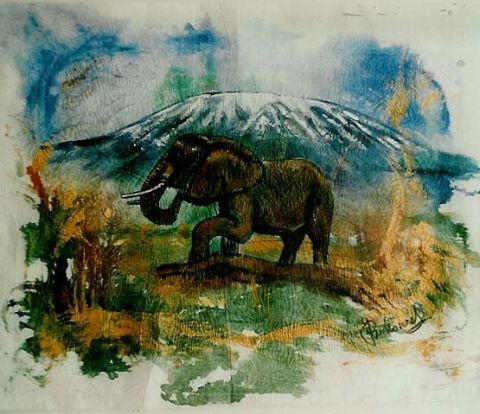 L'artiste Jocelyne Ruchonnet - au pied du Kilimandjaro
