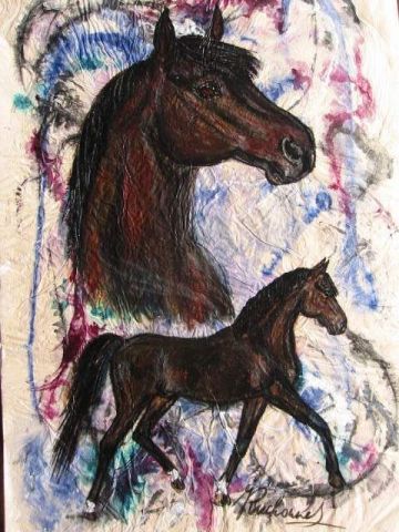 Etude de cheval - Peinture - Jocelyne Ruchonnet