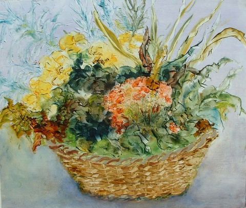 L'artiste Annie Bagot - corbeille de fleurs
