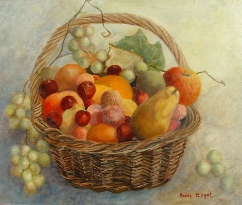 corbeille de fruits - Peinture - Annie Bagot