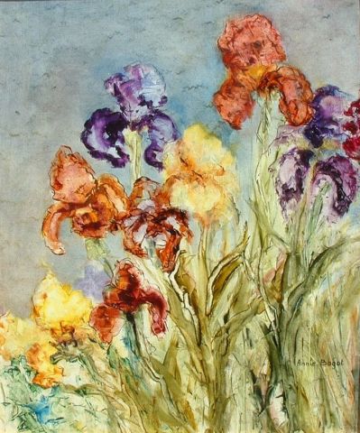 Les iris - Peinture - Annie Bagot