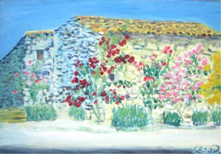 Peinture : treille de rose - Luigina Peinture : treille de rose - Luigina