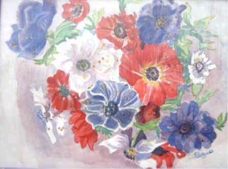 anemones colorees - Peinture - Luigina