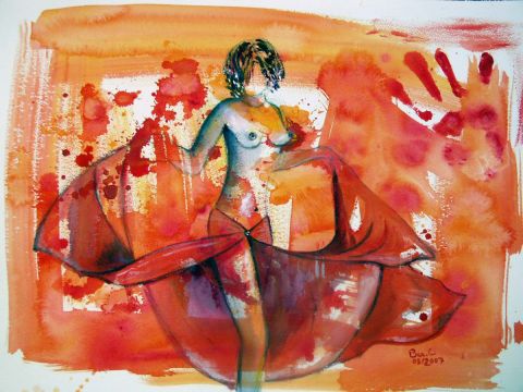 La danseuse au pareo - Peinture - Beatrice CASSAR