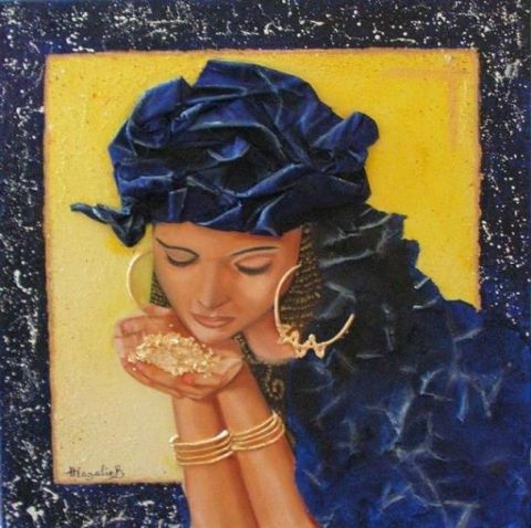 L'or bleu triptique 2 - Peinture - MayB L'or bleu triptique 2 - Peinture - MayB