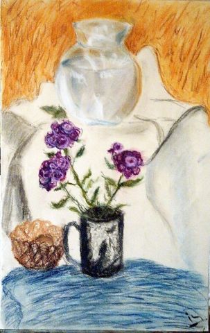 L'artiste tirsata - pot   verre et fleurs