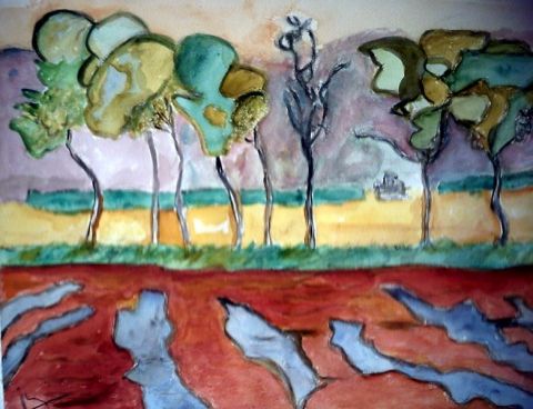 L'artiste tirsata - arbres aux flaques d'eau