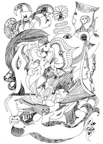 Un Bestiaire Enchanté- Encre de Chine - Tirage sur papier - Dessin - chara Un Bestiaire Enchanté- Encre de Chine - Tirage sur papier - Dessin - chara