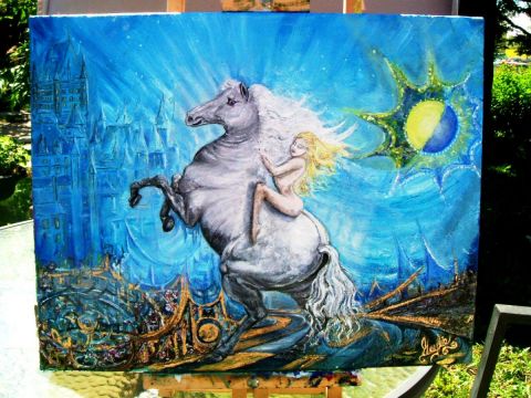 Peinture : ''La reveuse'' - Guylie Peinture : ''La reveuse'' - Guylie