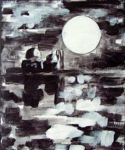 Lagune noire - Peinture - Alan