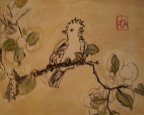 L'oiseau - Peinture - Amira