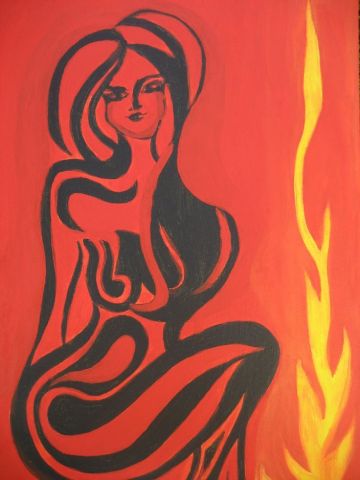 La Femme et  le FeuThe Woman and Fire - Peinture - ALTAIR La Femme et  le FeuThe Woman and Fire - Peinture - ALTAIR