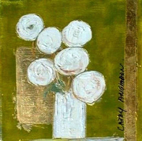 L'artiste cathy angladon - bouquet vert