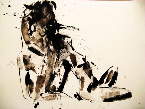 L'artiste Angie Avias - Tache d'encre nue