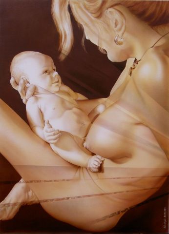Lien Maternel - Peinture - christophe durand Lien Maternel - Peinture - christophe durand