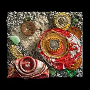 Collage de Genevieve Guenette: Fleurs de macadam