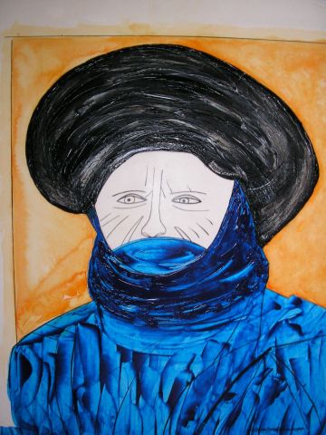 Peinture : HOMME BLEU - GHIS Peinture : HOMME BLEU - GHIS
