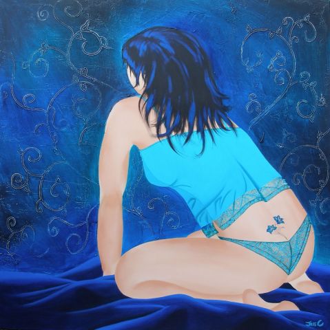 L'artiste JessC - Fleur bleue