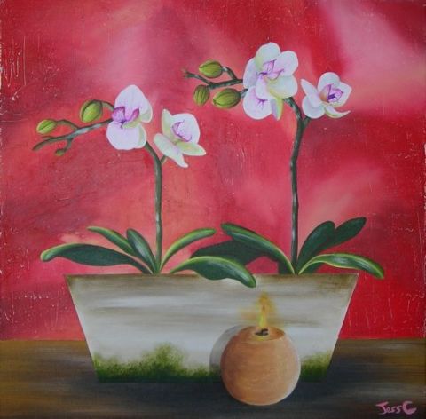 Orchidees bougies - Peinture - JessC