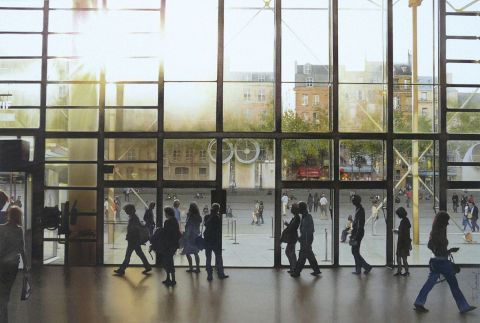 Monde riant Beaubourg - Peinture - Thierry Duval Monde riant Beaubourg - Peinture - Thierry Duval