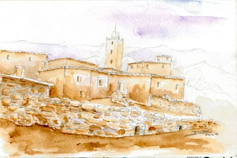 village berbere - Peinture - Nuit de soleil