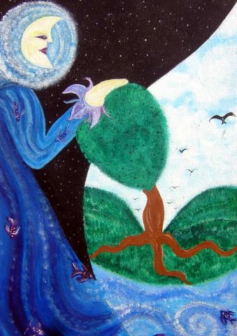 L'artiste deborah leulier-bauge - la lune feconde