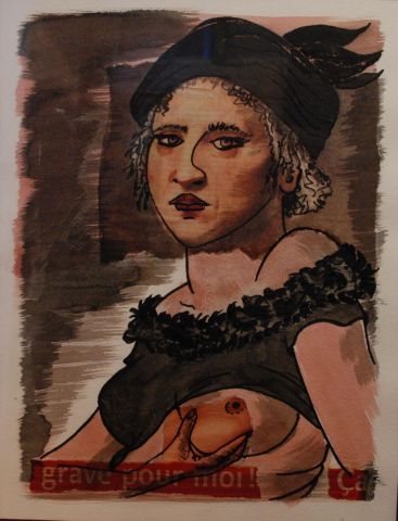 La provocation de la veuve joyeuse - Peinture - Valery Lanou