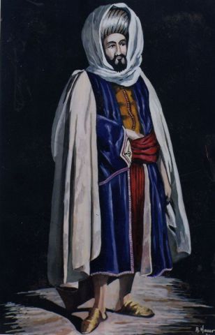 L'artiste krimo - Juge Algerien 18e siecle gouache