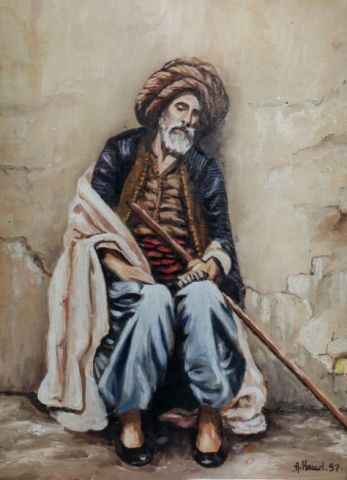 L'artiste krimo - le vieux turc d'Alger gouache