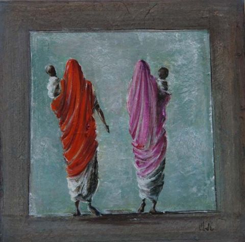 sari - Peinture - valerie chretien