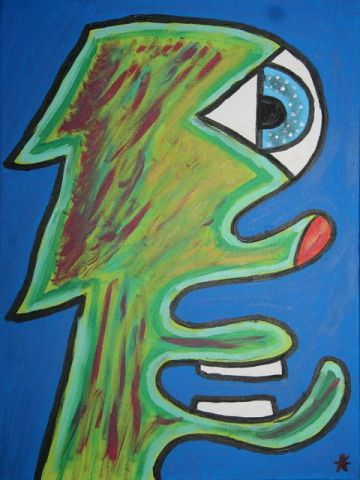 Portrait bleu - Peinture - Lilou Portrait bleu - Peinture - Lilou