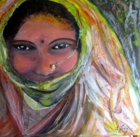 L'artiste annielasry - Portrait de femme indienne