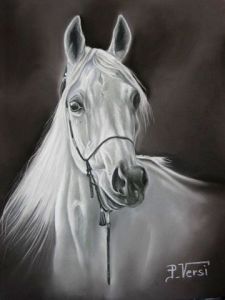 Peinture de Philippe  Versi: Le cheval blanc