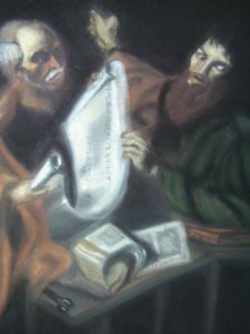 Peinture de Marie-Anne DECELLE: St Pierre et St Pauld'apres Ribera