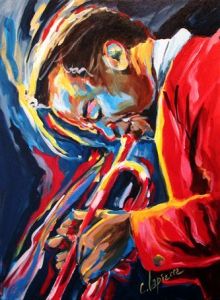 Peinture de CLAUDE LAPIERRE: Miles Davis Picasso du jazz