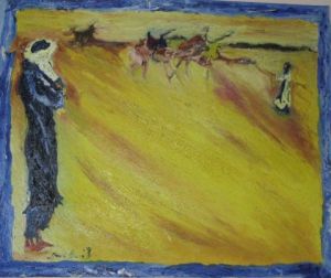 Peinture de JACQUES BOUCHARIF: l'homme bleu