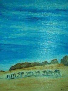 Peinture de JACQUES BOUCHARIF: la caravane de sel