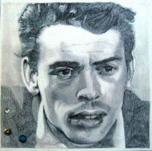 Peinture de alfeo: Portrait gris Jacques BREL