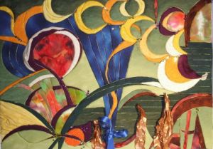 Art_textile de anny daprey: bouquet de lunes