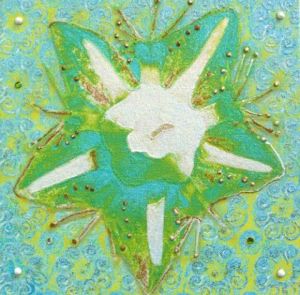 Peinture de alfeo: Fleur etoilee verte