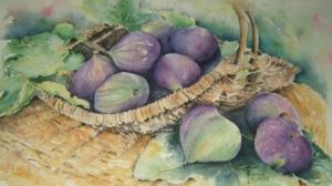 Peinture de Isabelle SARRAN GUILHEM: Panier de figues