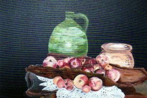Peinture de BRUNO AUDOUIN: ecorce de fruits
