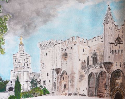 Avignon - le palais des papes - Peinture - framich