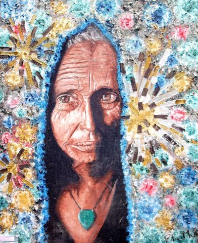 La Dame Fleurie - Peinture - Florent MUR La Dame Fleurie - Peinture - Florent MUR