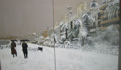 L'artiste FRACAU - Nice sous la neige